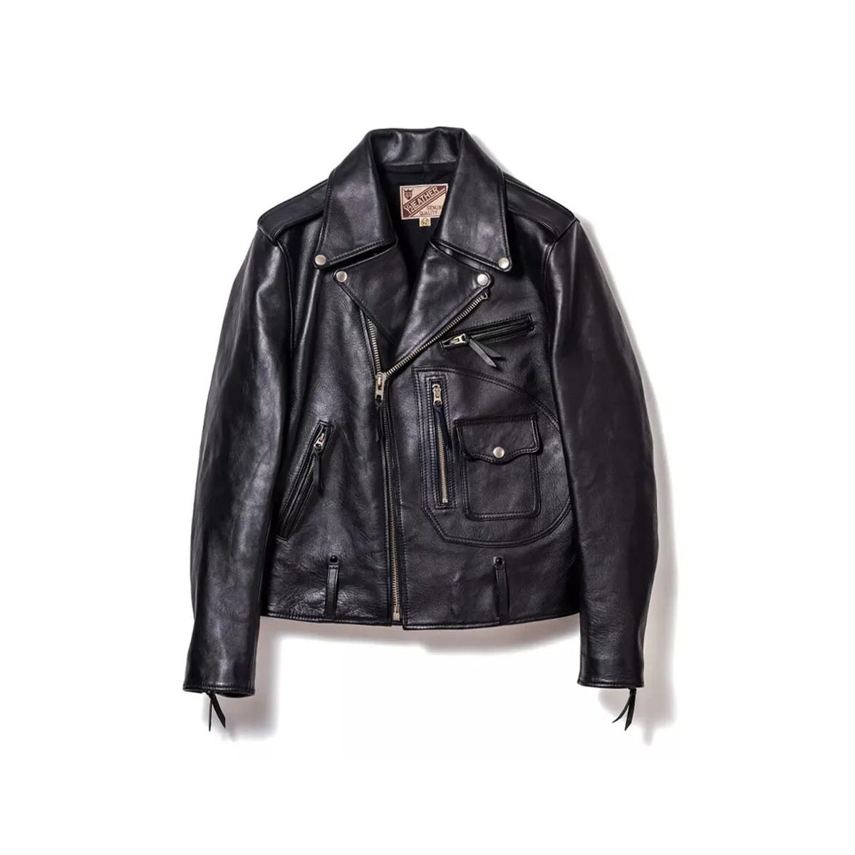 Y'2 Leather ITR-55 Iron Tanned Horse D-Pocket Double Breasted Riders Black