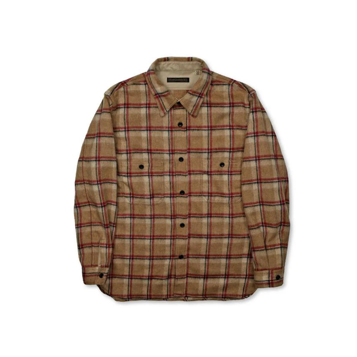 Full Count 4096 Wool Shaggy Check Work Shirt Beige FINAL SALE