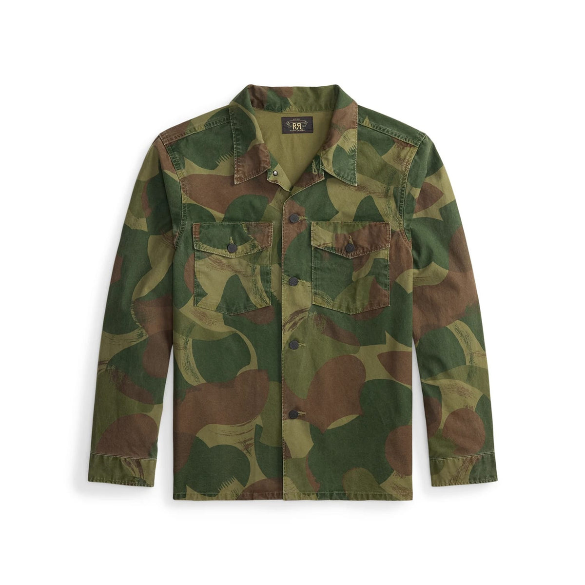 RRL Camo Poplin Overshirt Brush Stroke Camo FINAL SALE