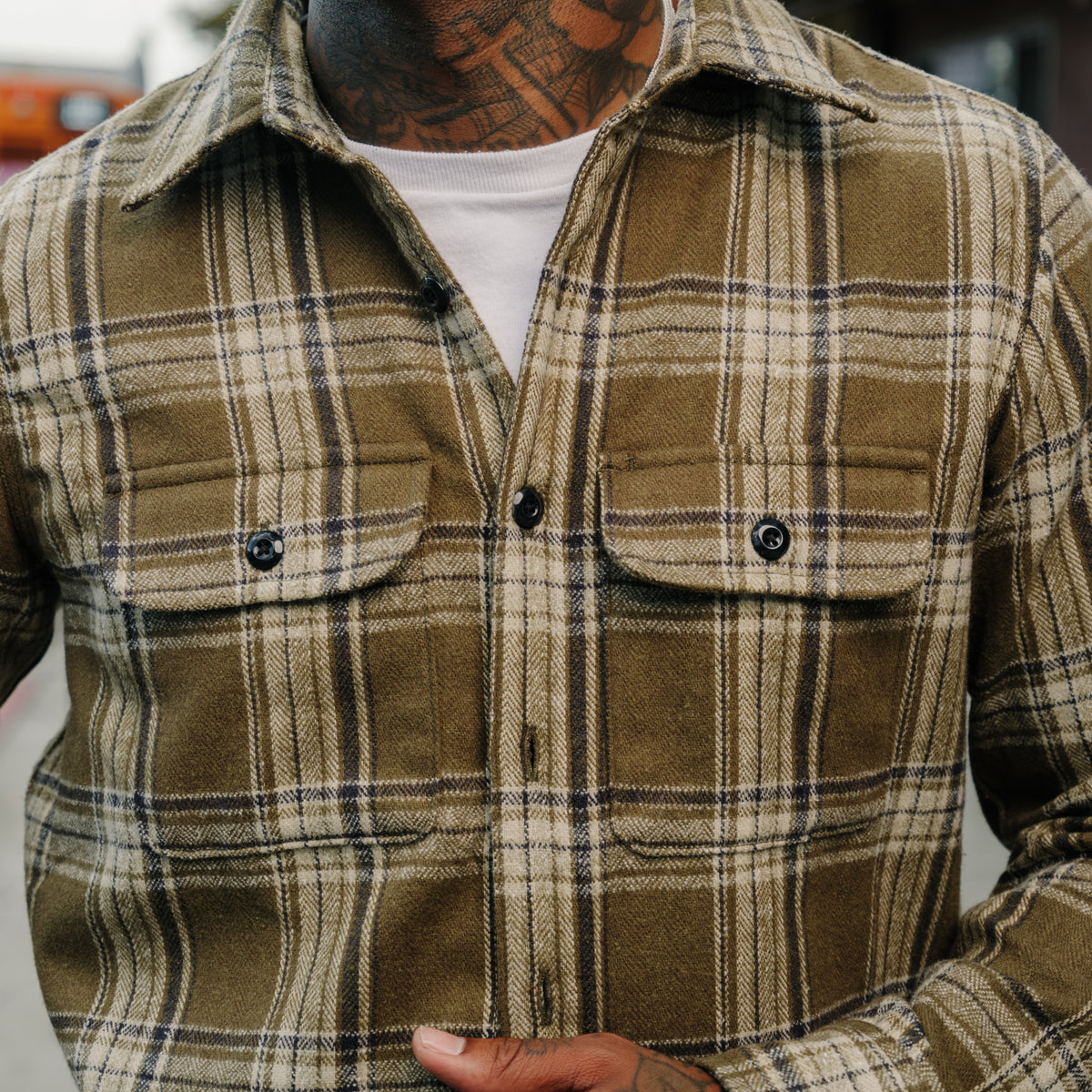 Rogue Territory Field Shirt Olive Plaid Flannel FINAL SALE
