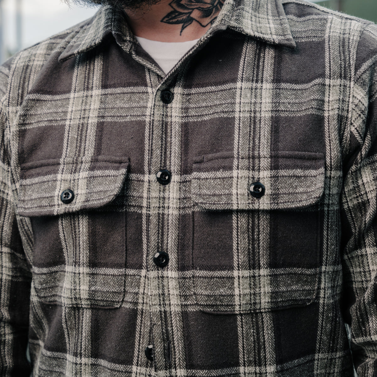Rogue Territory Field Shirt Grey Plaid Flannel FINAL SALE