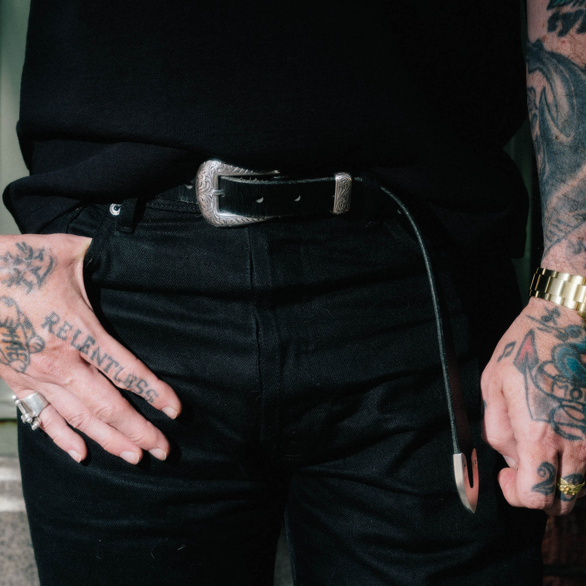 Ewing Dry Goods x Snake Oil Provisions Zephyr Belt Black