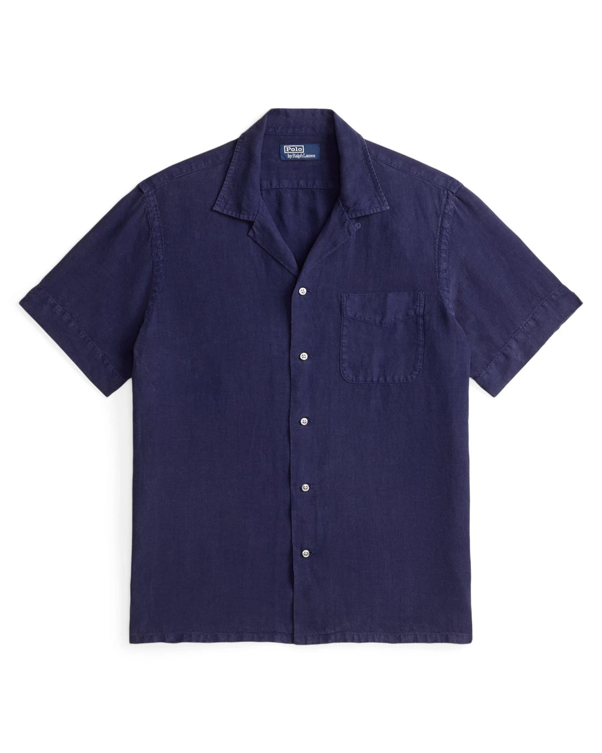 Polo Ralph Lauren Classic Fit Slub Linen Camp Shirt Newport Navy FINAL SALE