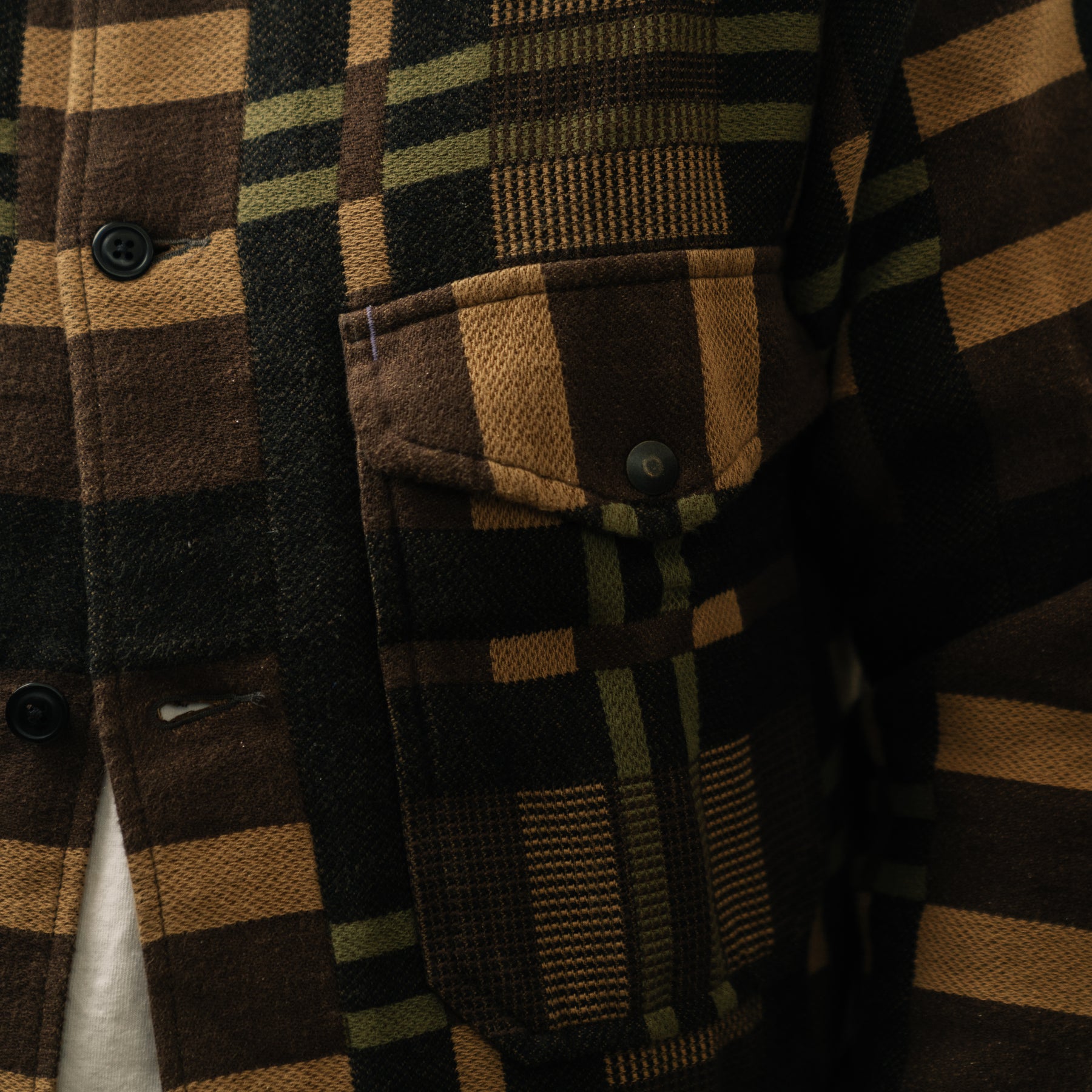 RRL Patterned Jacquard Overshirt Brown Multi FINAL SALE