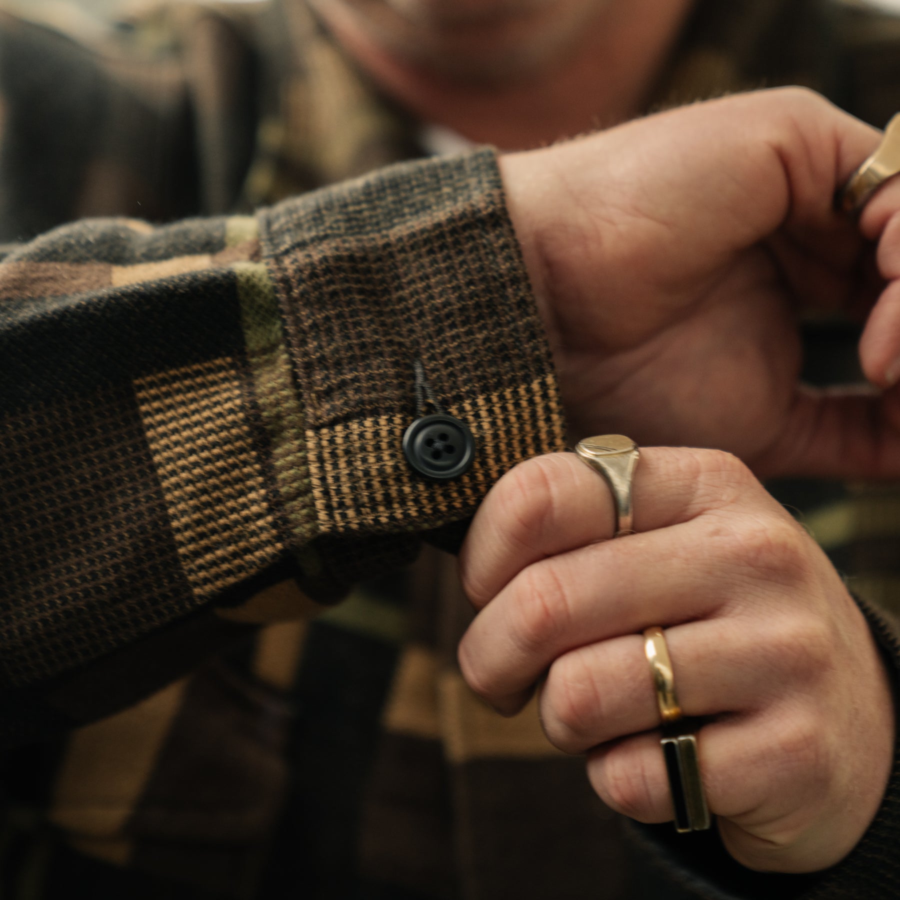 RRL Patterned Jacquard Overshirt Brown Multi FINAL SALE