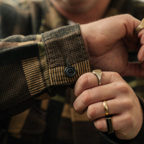 RRL Patterned Jacquard Overshirt Brown Multi FINAL SALE