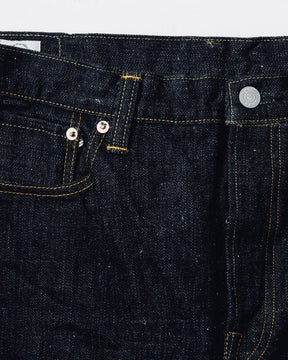 Omoto 0811 15.5oz Slub-Nep Denim Loose Fit Button Fly Indigo
