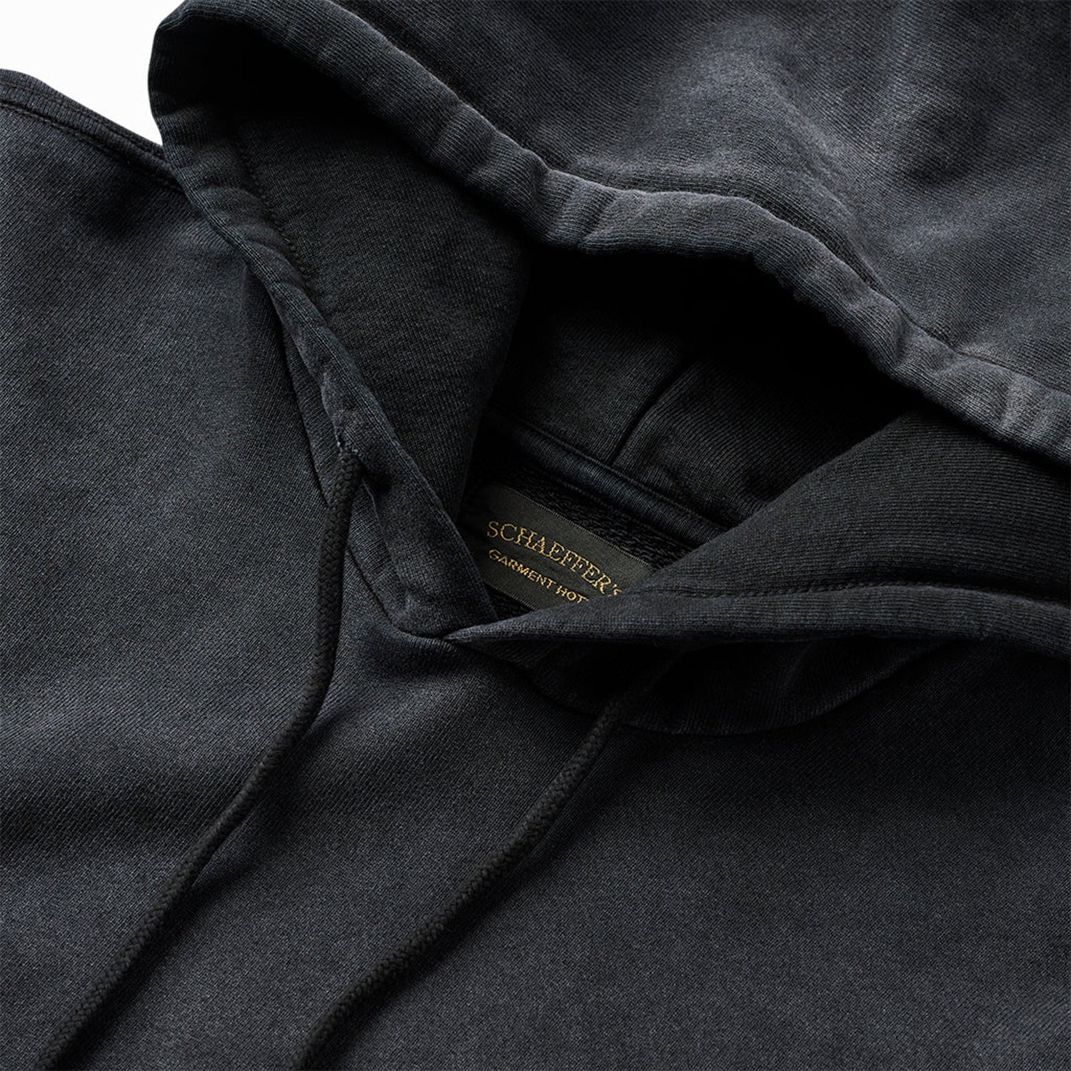 Schaeffer's Garment Hotel 20oz French Terry Worn & Bleached Black Hoodie