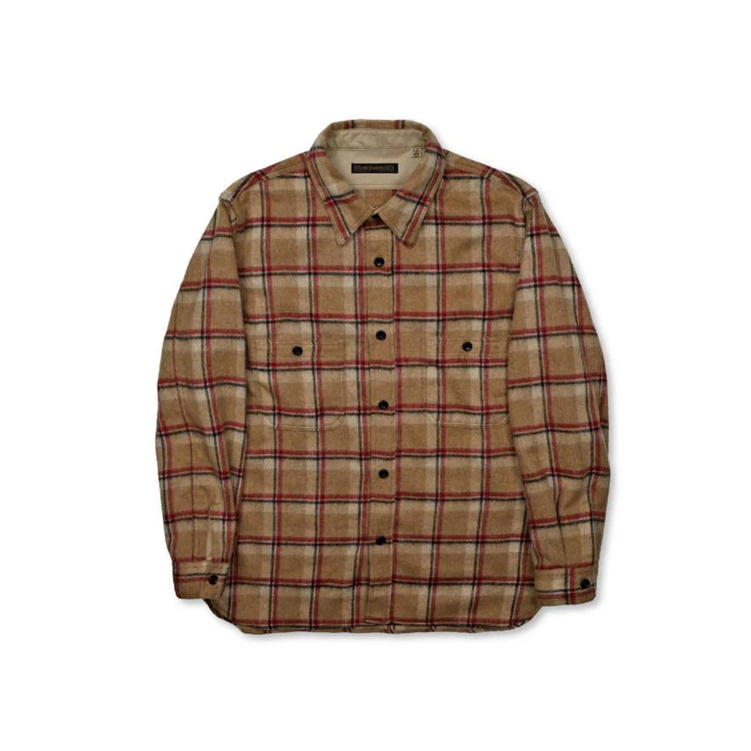 Full Count 4096 Wool Shaggy Check Work Shirt Beige FINAL SALE