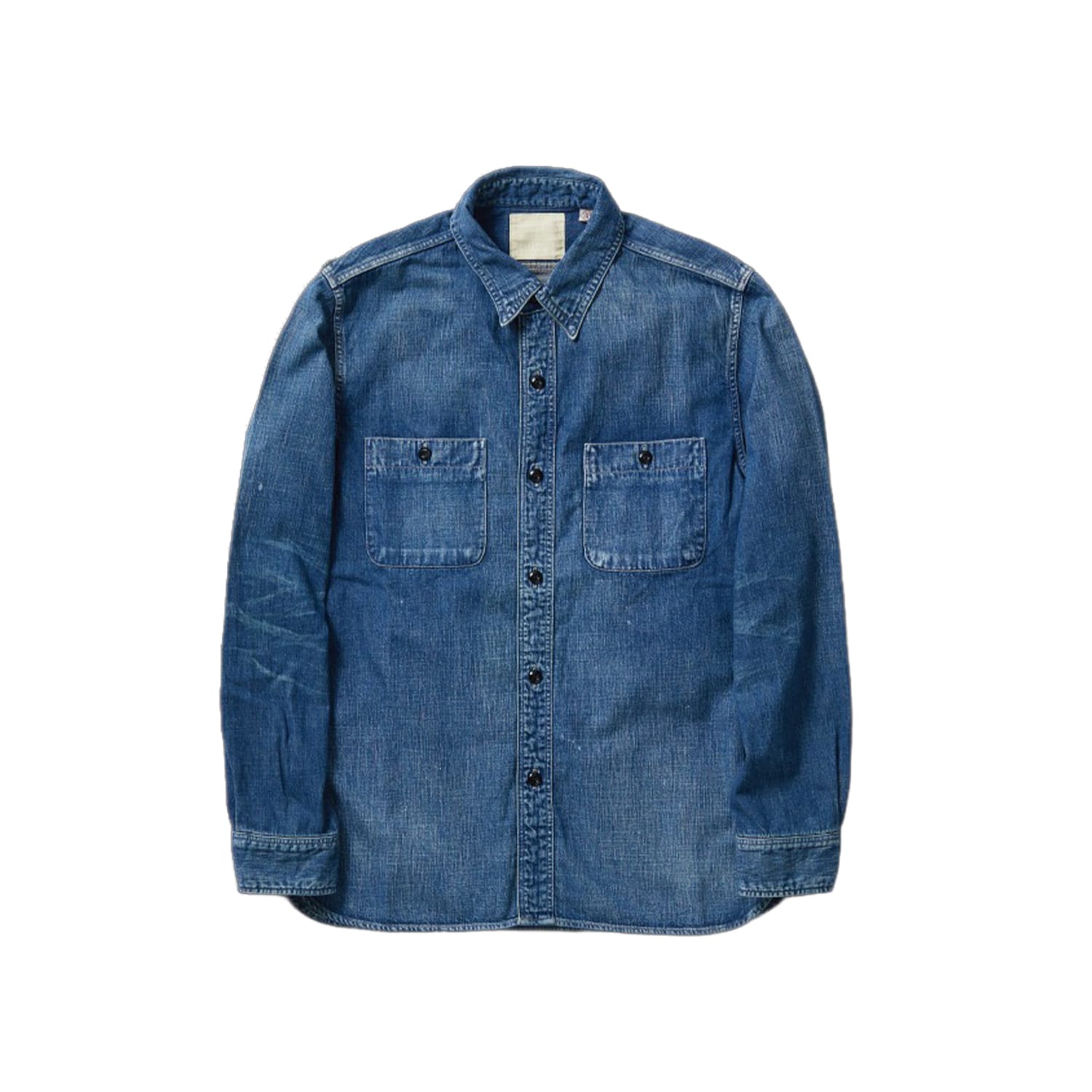 Full Count 4890HW-19 Denim Work Shirt Hand Wash Indigo Blue
