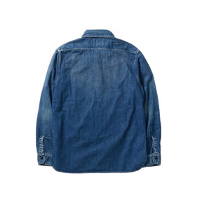 Full Count 4890HW-19 Denim Work Shirt Hand Wash Indigo Blue