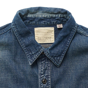 Full Count 4890HW-19 Denim Work Shirt Hand Wash Indigo Blue
