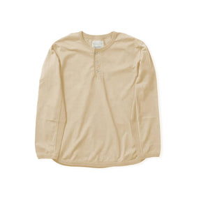 Full Count Flat Seam Heavyweight Long Sleeve Henley T-Shirt Ecru