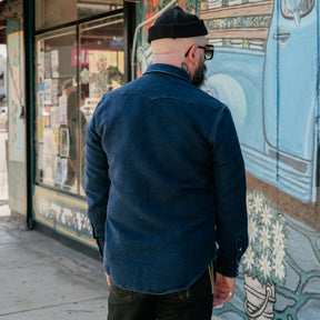 RRL Brushed Chamois Buffalo Western Overshirt Indigo FINAL SALE