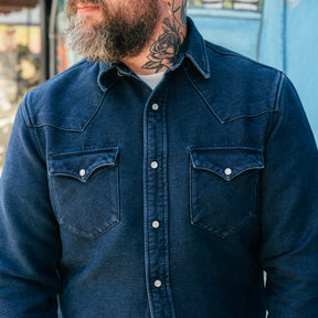 RRL Brushed Chamois Buffalo Western Overshirt Indigo FINAL SALE
