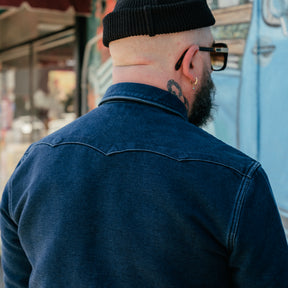 RRL Brushed Chamois Buffalo Western Overshirt Indigo FINAL SALE