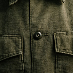 RRL Long-Sleeve Cotton Reverse Sateen New Barrow Overshirt Olive