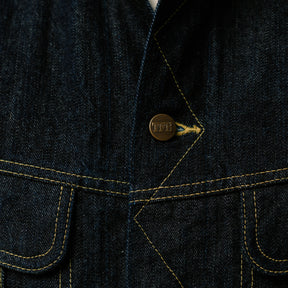 The Flat Head FN-OJ-D103 14.5oz Zimbabwe Cotton Denim Jacket Indigo