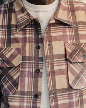 Full Count FL-4000 Suede Leather Check Work Shirt Beige FINAL SALE