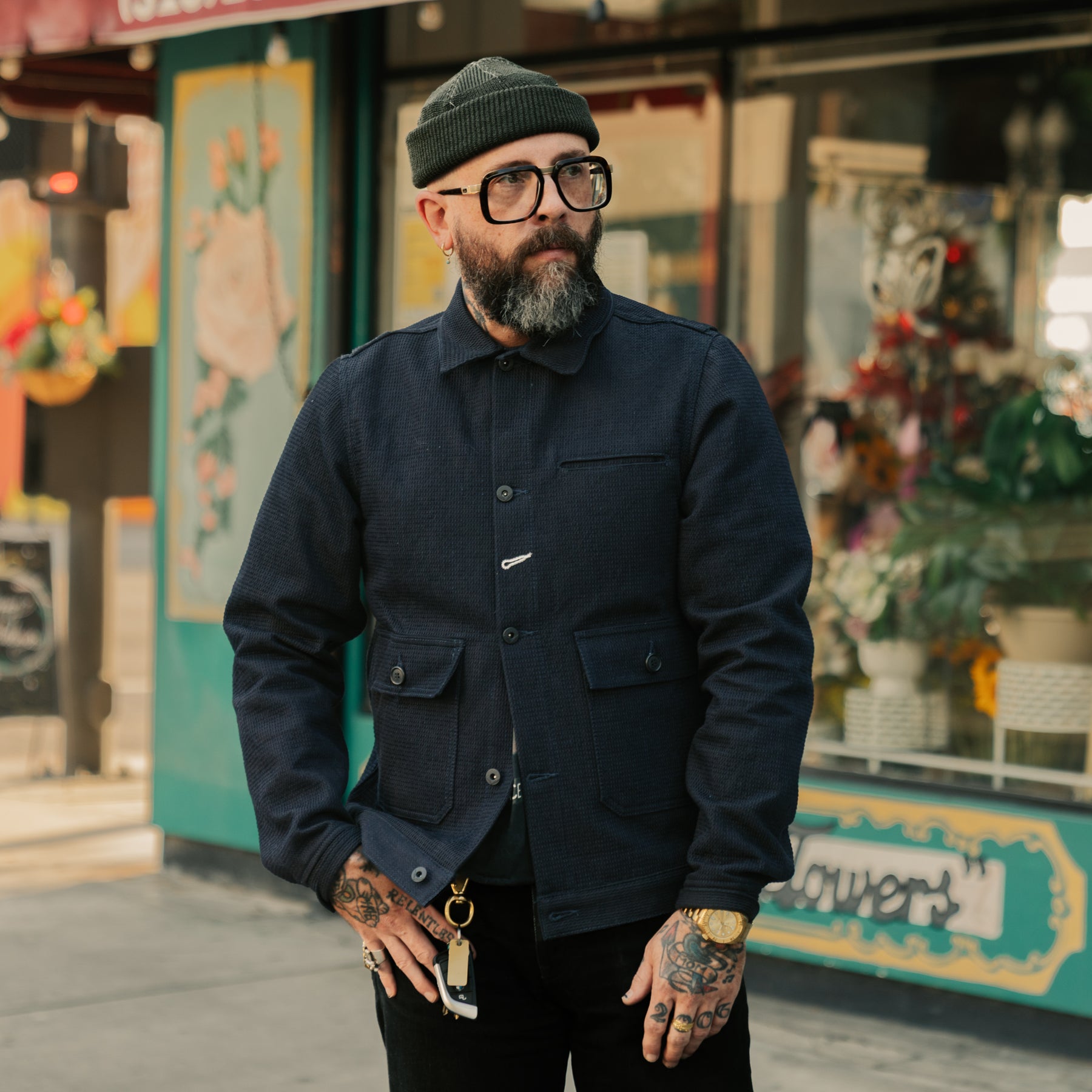 Rogue Territory Ranger Jacket Indigo Sashiko Waffle FINAL SALE