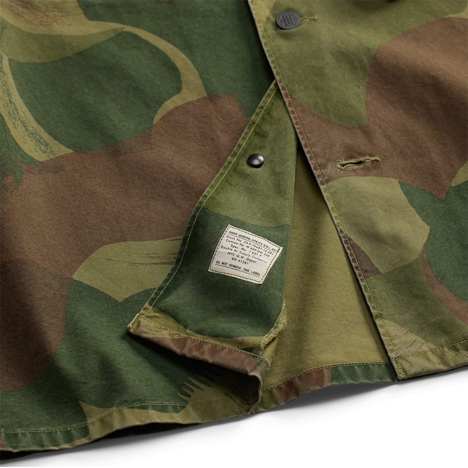 RRL Camo Poplin Overshirt Brush Stroke Camo FINAL SALE