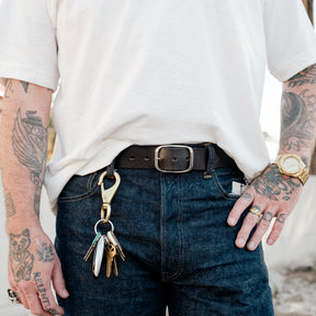 All-Time High Monterey Laser Engraved Leather Belt Dark Brown FINAL SALE