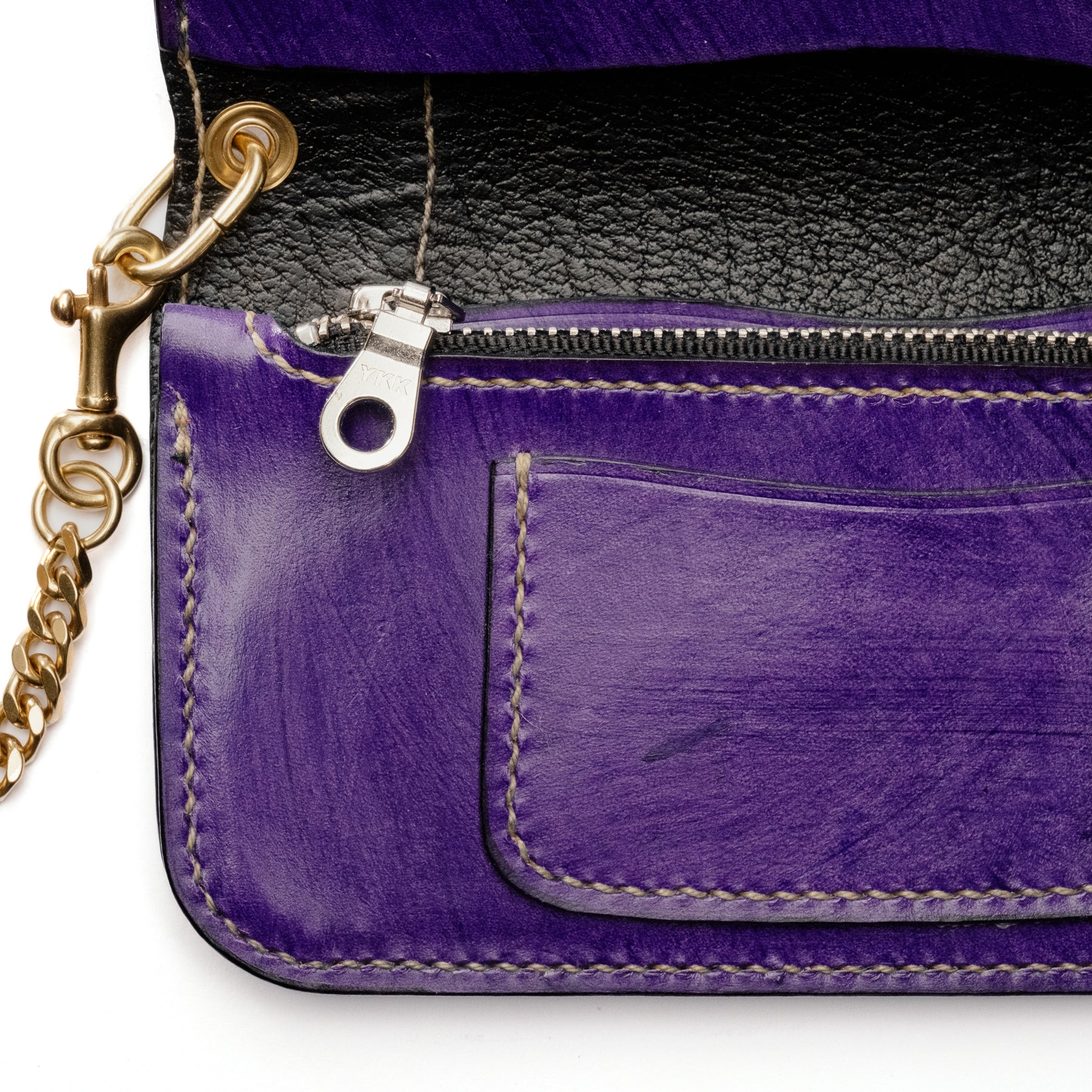 The Black Acre Roper Wallet Purple Saddle Leather