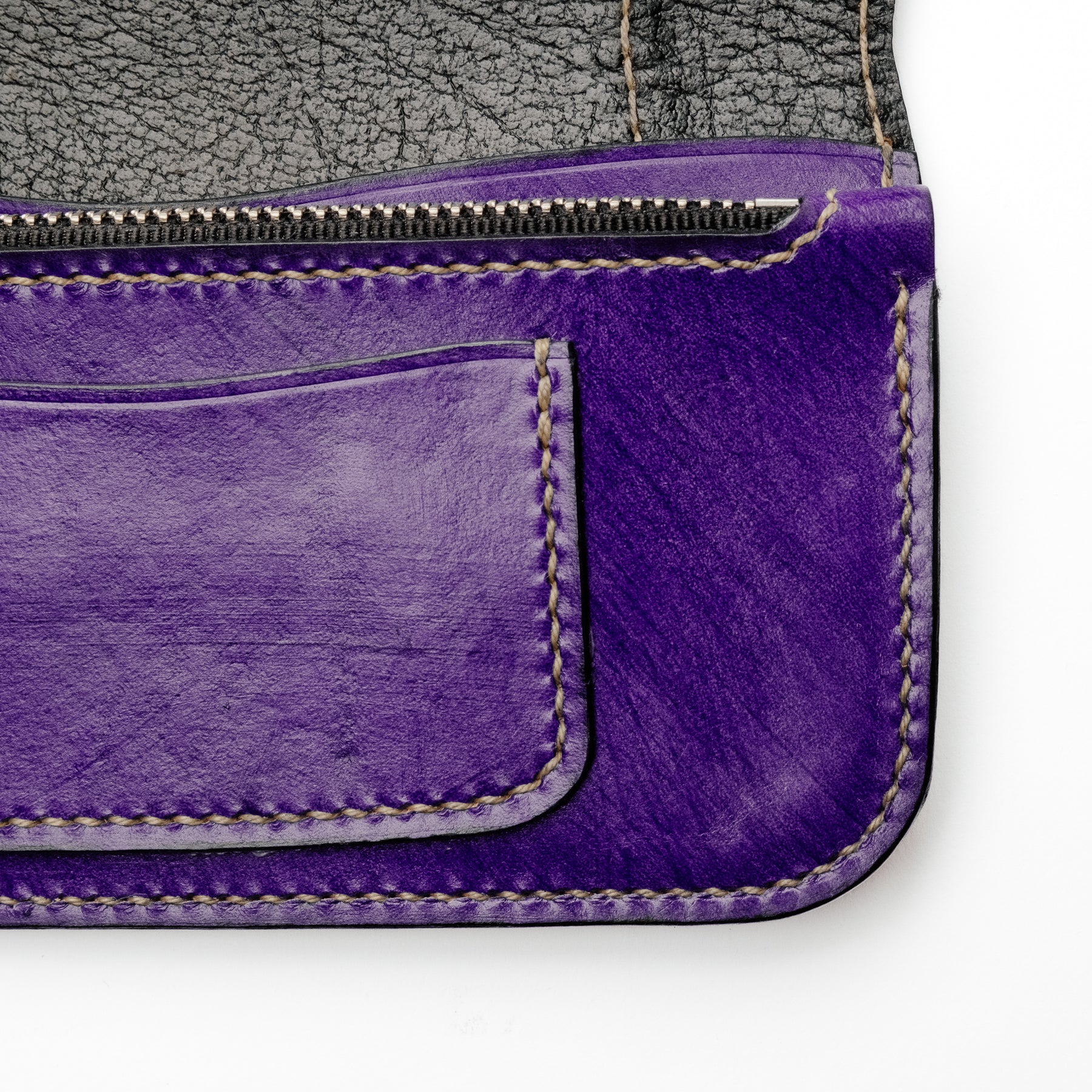 The Black Acre Roper Wallet Purple Saddle Leather