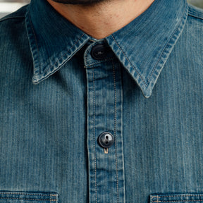 RRL Herringbone Twill Work Shirt Faded Indigo