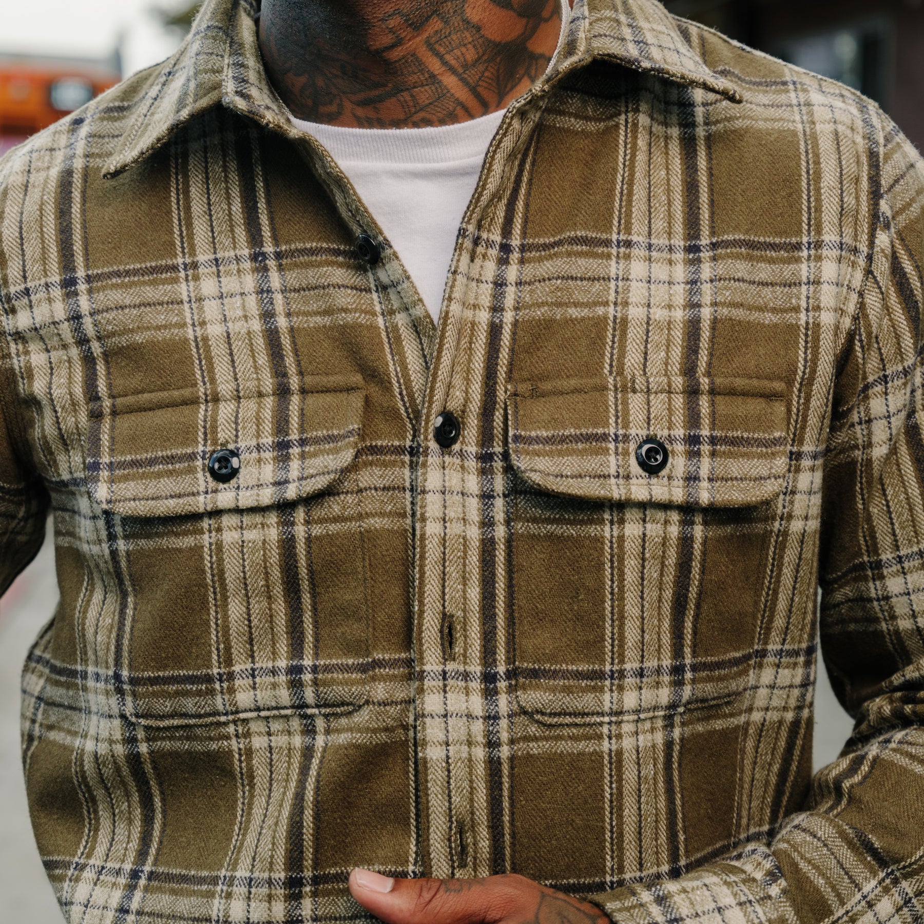 Rogue Territory Field Shirt Olive Plaid Flannel FINAL SALE
