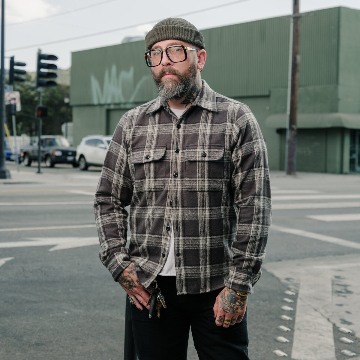 Rogue Territory Field Shirt Grey Plaid Flannel FINAL SALE