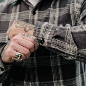 Rogue Territory Field Shirt Grey Plaid Flannel FINAL SALE