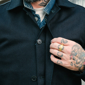Rouge Territory x Snake Oil Provisions Sashiko Trench Coat FINAL SALE Indigo