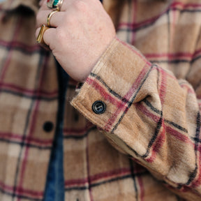 Full Count 4096 Wool Shaggy Check Work Shirt Beige FINAL SALE