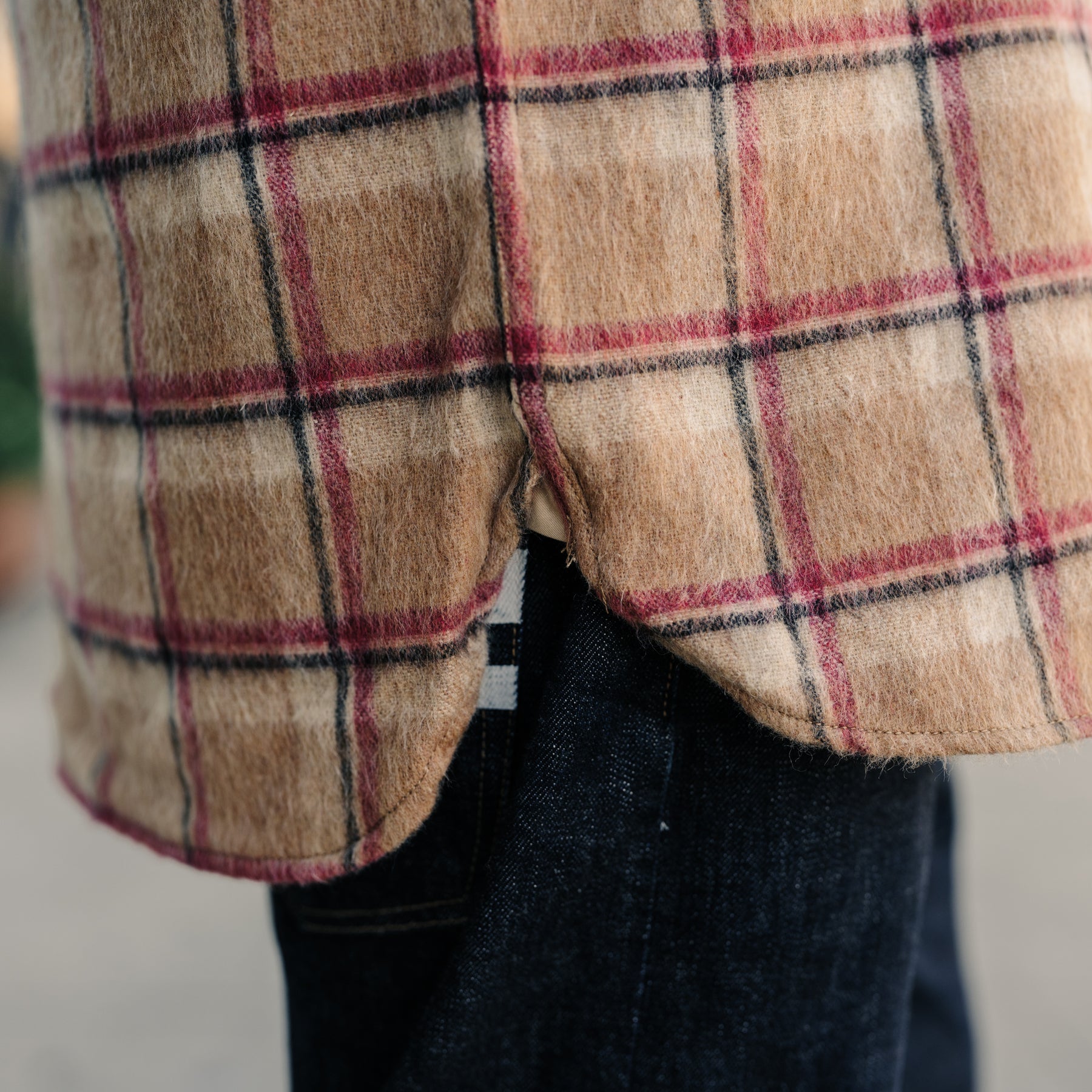 Full Count 4096 Wool Shaggy Check Work Shirt Beige FINAL SALE