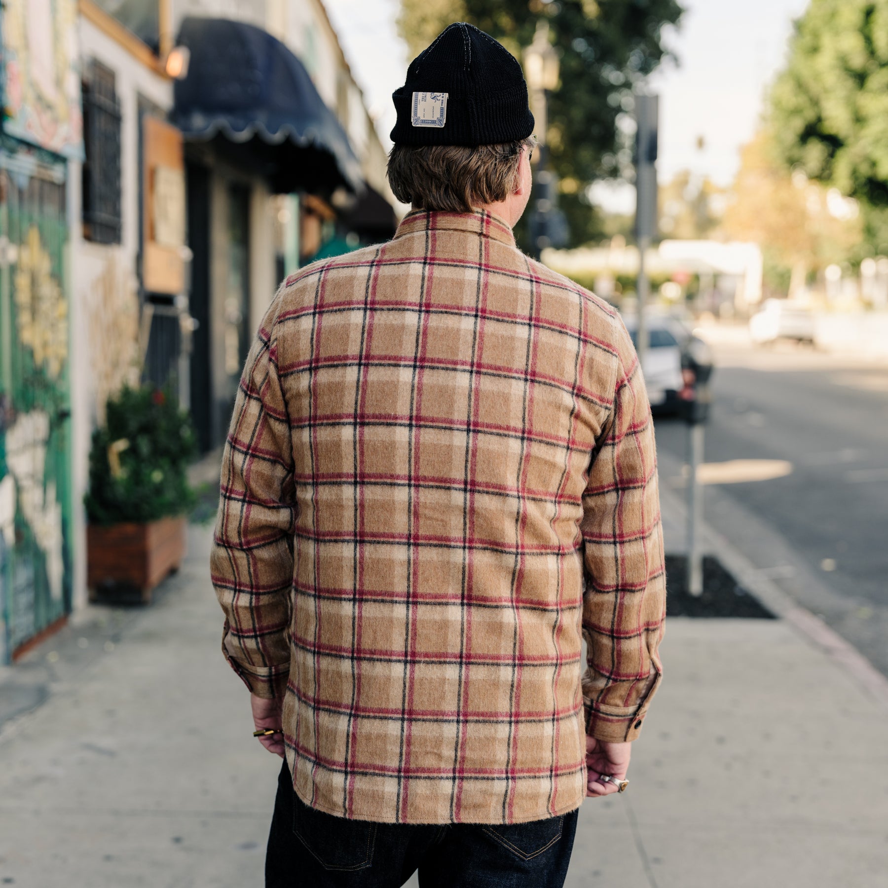 Full Count 4096 Wool Shaggy Check Work Shirt Beige FINAL SALE