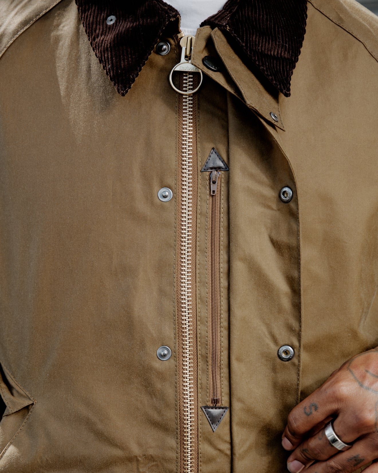 Barbour OS Transport Wax Jacket Sand