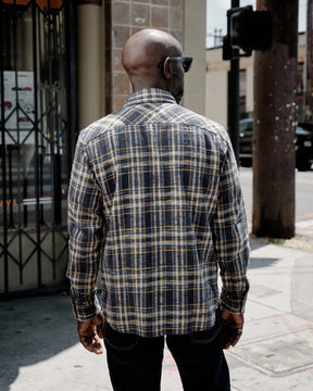 UES 502655 Slubby Flannel Shirt Navy