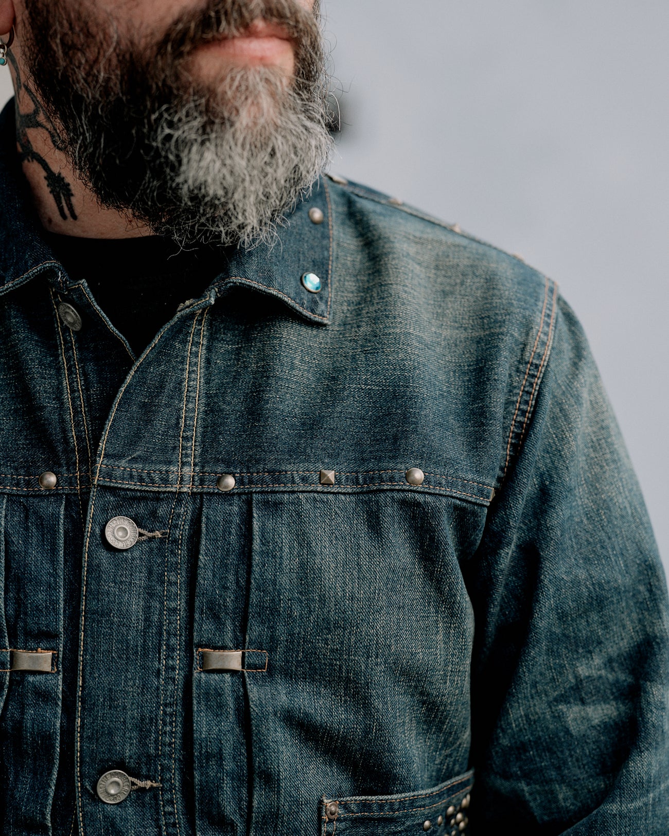 RRL Ridgewood Studded Denim Trucker Jacket