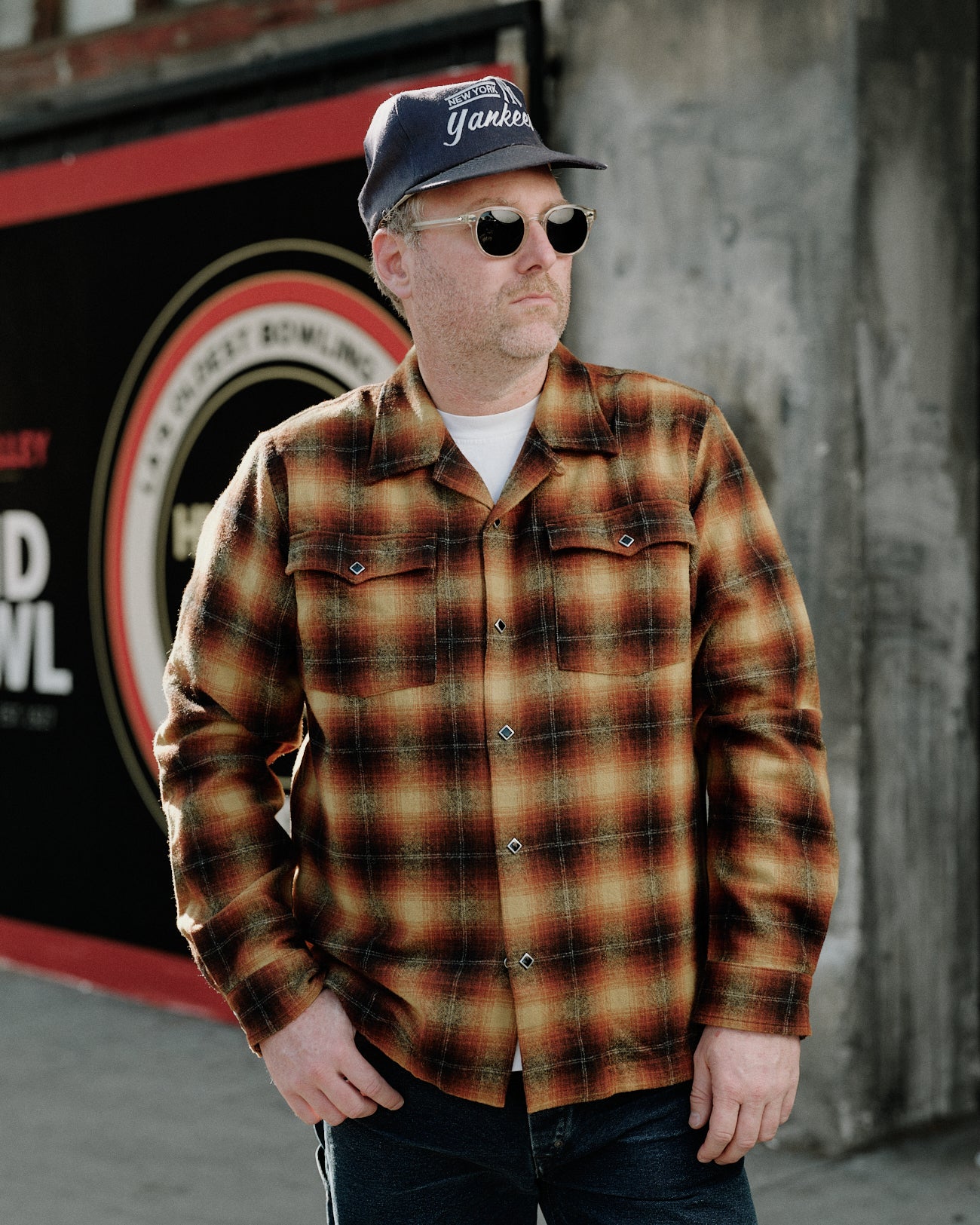 RRL Wool-Blend Camp Shirt Orange/ Yellow