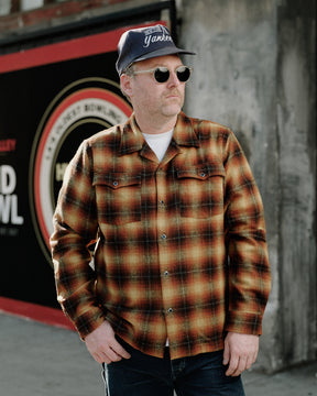 RRL Wool-Blend Camp Shirt Orange/ Yellow