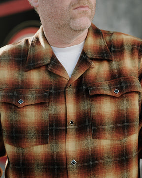 RRL Wool-Blend Camp Shirt Orange/ Yellow