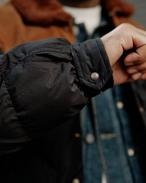 RRL Quilted Shearling-Collar Jacket Onyx