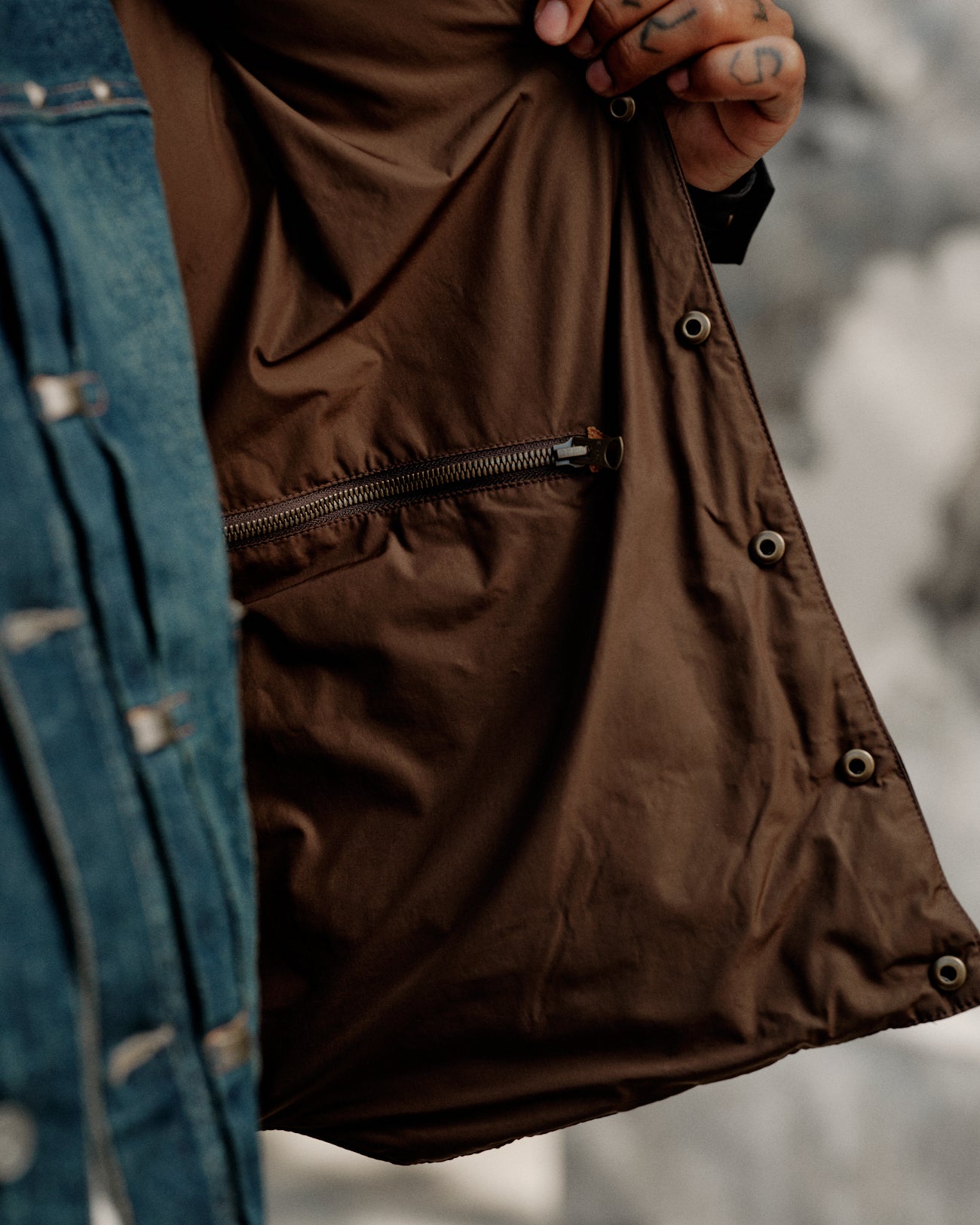 RRL Quilted Shearling-Collar Jacket Onyx