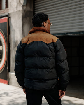 RRL Quilted Shearling-Collar Jacket Onyx