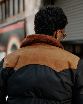 RRL Quilted Shearling-Collar Jacket Onyx