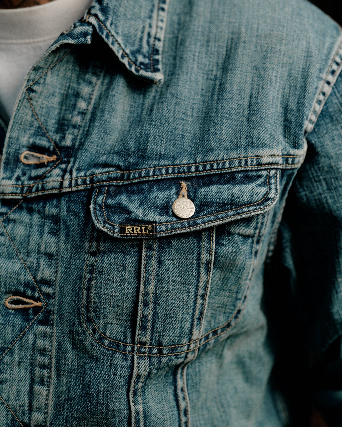RRL Leeland Indigo Denim Trucker Jacket