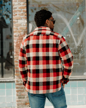 RRL Quilted Plaid Wool Overshirt Red/ Black