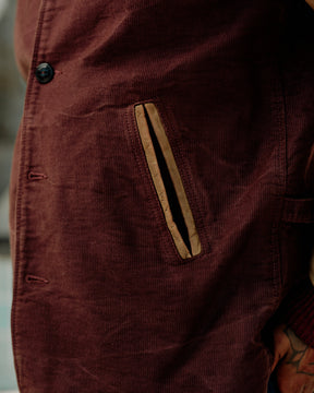 RRL Leather Sleeve Baseball Jacket Vintage Burgundy