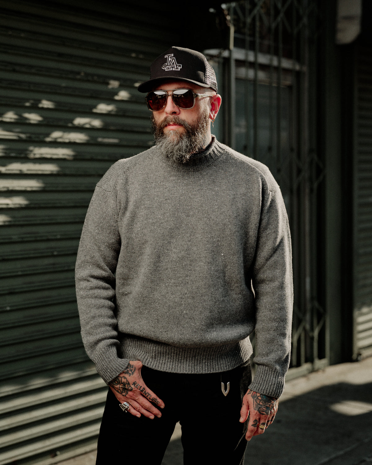 Aaron Levine New York Rollneck Sweater Gray